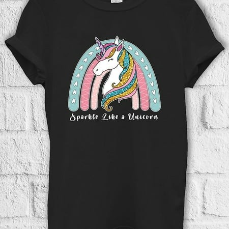 Sparkle Like a Unicorn Funny T Shirt Hoodie Sweatshirt Jute Bag Kids T Shirt Baseball Pullover Men Women Unisex Baggy Boyfriend Shirt 3439