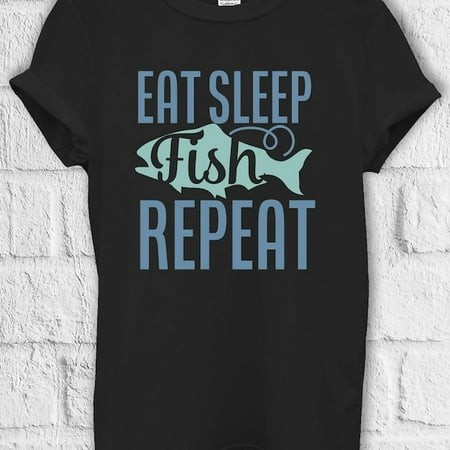 Eat Sleep Fish Repeat Fishing T Shirt Hoodie Sweatshirt Jute Bag Kids T Shirt Baseball Pullover Men Women Unisex Baggy Boyfriend Shirt 3535