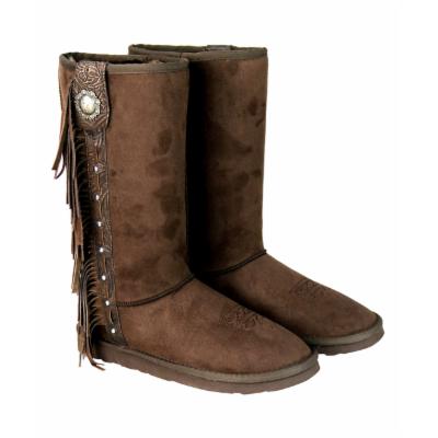 Montana West Women's Cold Weather Boots COFFEE - Coffee Side-Fringe Faux Suede Boots - Women