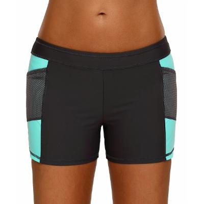 Zesica Women's Board Shorts Mint - Gray & Mint Side Mesh Boardshorts - Juniors