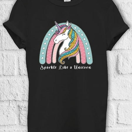 Sparkle Like a Unicorn Funny T Shirt Hoodie Sweatshirt Jute Bag Kids T Shirt Baseball Pullover Men Women Unisex Baggy Boyfriend Shirt 3439