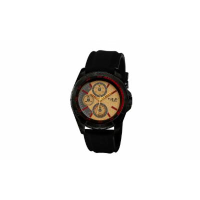 Men's M Milano Expressions Silicon Band Watch Style 4722 Gold Black