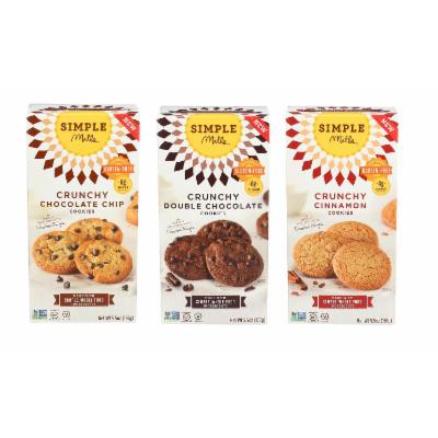Simple Mills Crunchy Cookie Variety Pack 3 Count 3 Count Chocolate Chip, Double Chocolate, Cinnamon Brown