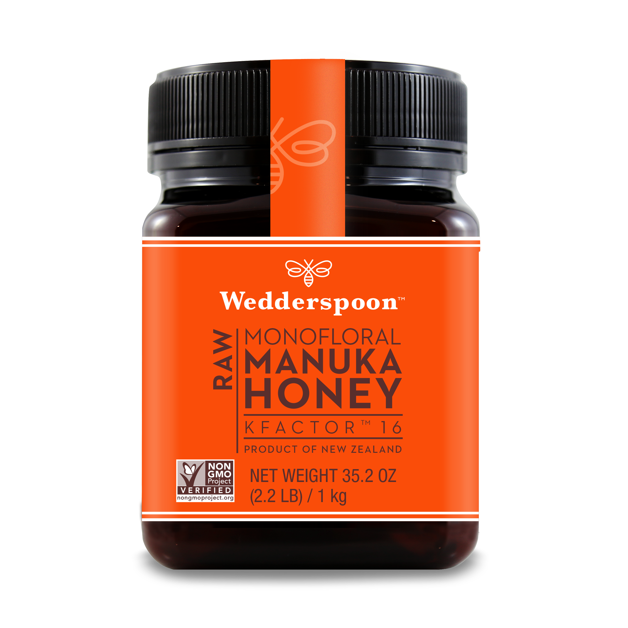 Wedderspoon, Raw Monofloral Manuka Honey, KFactor 16, 2.2 Lb (1 Kg)