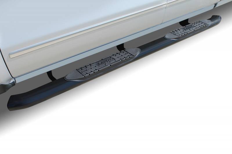 Raptor Series 2005-2021 Fits Nissan Frontier Extended Cab King Cab Black E-Coated Rocker Panel Mount 4  OE Style Curved Oval Step Bars 1507-0431B