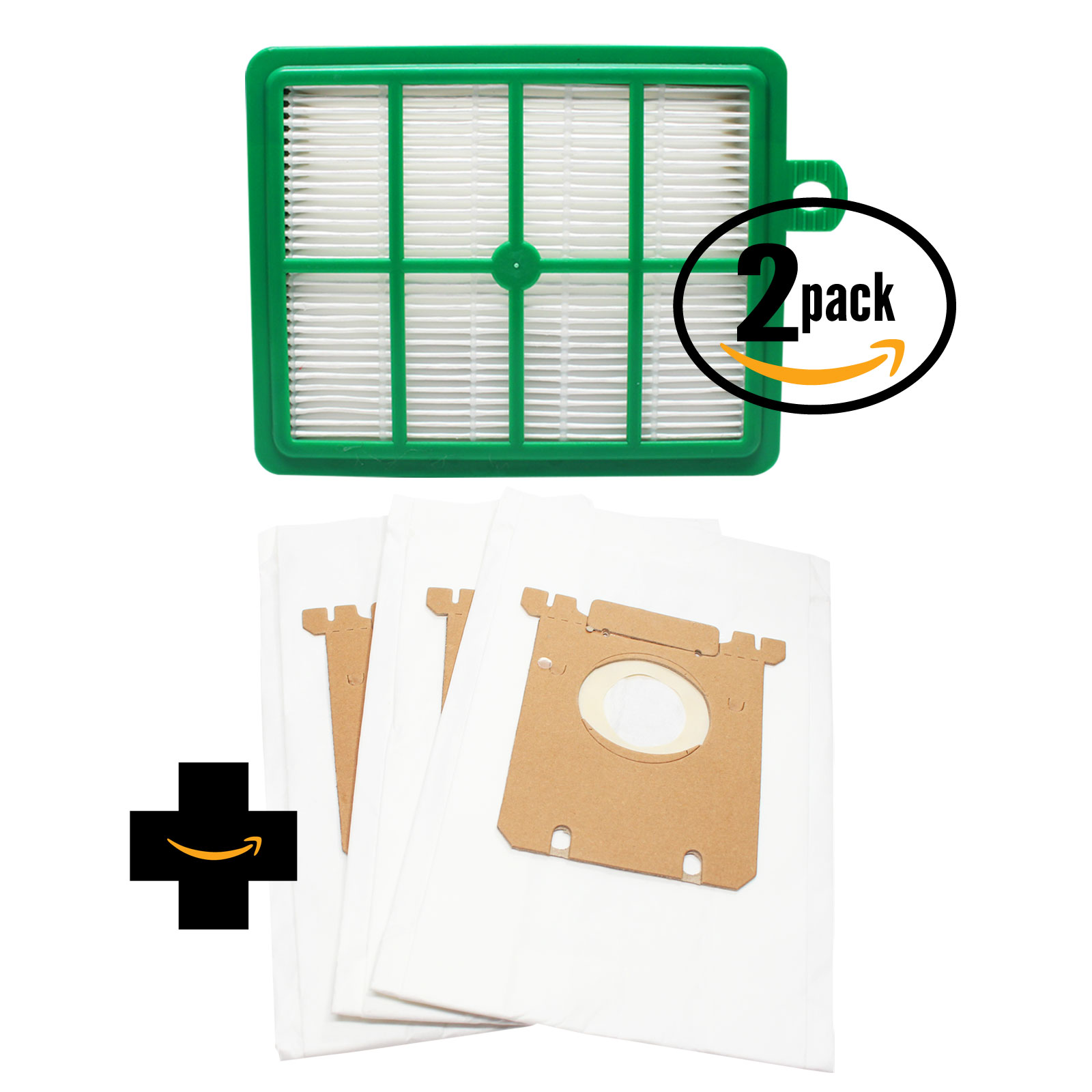 3 Replacement Eureka 6990 Series Vacuum Bags & 2 Filter - Compatible Eureka Style OX Vacuum Bag & HF-12, HF-1 Filter