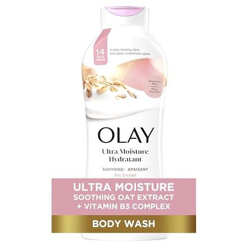 Olay Ultra Moisture Soothing Body Wash with Oat Extract  22 Fl Oz  Moisturizing Body Wash for Sensitive Skin