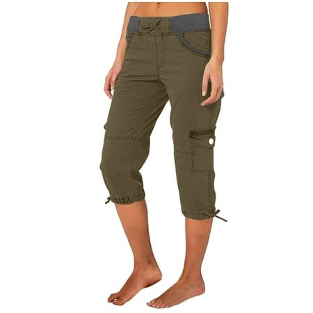 Rovga Women Shorts Straight Leg Pants Leisure Solid Color High Waist Trousers Elastic Waist Kawaii 2554 Hiking Outdoor Summer Shorts Pink Xl