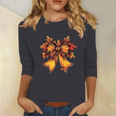 SZJXBUY Womens 3/4 Sleeve Tops and Blouses Halloween Shirts for Women Crewneck Tunic Tshirt Cute Ghost Graphic Tee 2024 Fall Outfits Funny Gifts Tops 