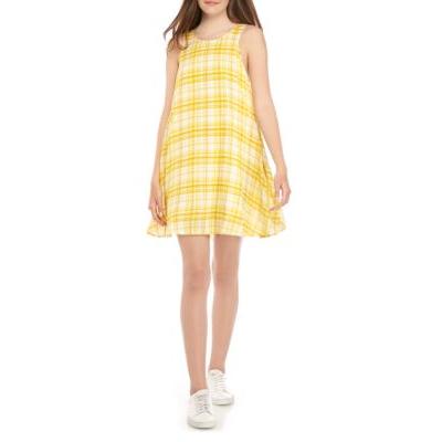 Juniors' Hint of Mint High Neck Swing Dress, Women's, Size: Large, Brt Yellow