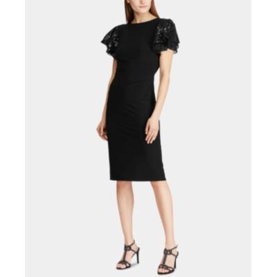 Lauren by Ralph Lauren Women's Sheath Dress Black Size 16P Petite Sequin 6856-0708-P - 6P