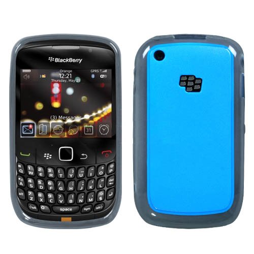 MYBAT BB8520CASKGM0004NP Sensual Gummy Transparent Protective Case for BlackBerry Curve 8520/8530/9300/9330 - 1 Pack - Retail Packaging - Solid Blue/C thumbnail