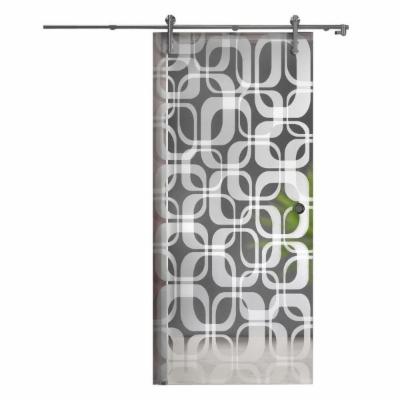 Single Leaf Barn Glass Door Witj Frosted Retro Design, 32x81, Left