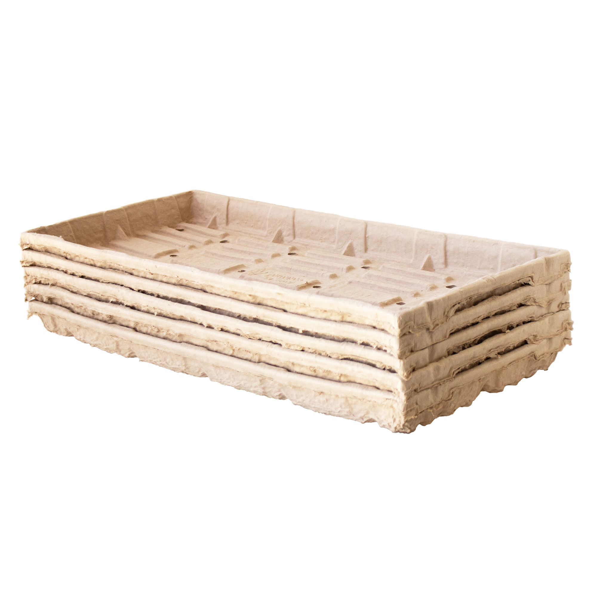 True Micro Tray - ECO Compostable Trays - Pack of 5 - Single Use Stiff Paper Growing Flats - 19