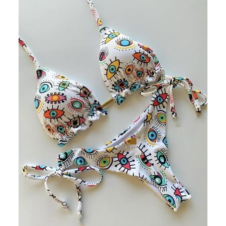 New Sport Swimwear Female Push up Bikinis Sexy Bandage Women Swimsuit Print Two-Piece Bathing Suit Beach Wear (6222 S)