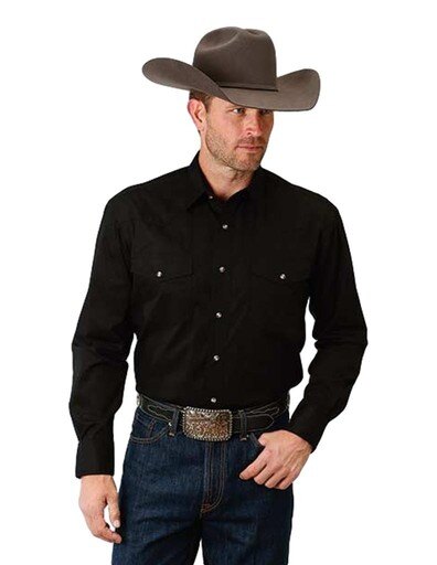 Roper Western Shirt Mens Woven L/S Snap 03-001-0765-1017 BL