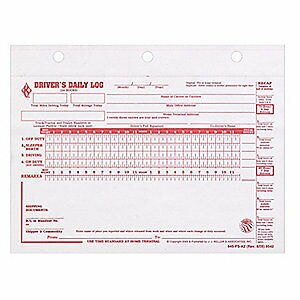 JJ KELLER Detailed Driver Logbook,w/Carbon, 8532