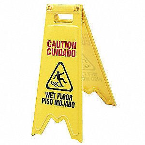 ABILITY ONE Floor Safety Sign, English, Spanish, 9905-01-588-2362