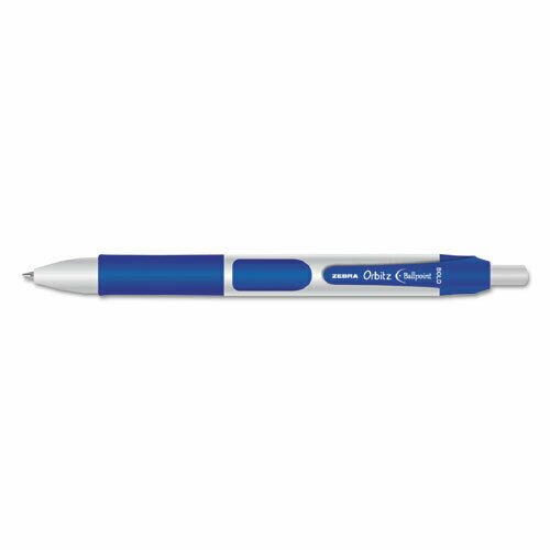 Orbitz Retractable Gel Pen, Blue Ink, Bold, Dozen ZEB21320
