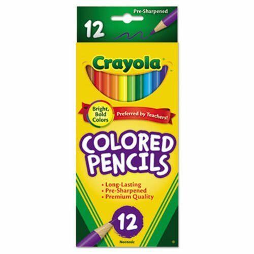 Crayola Colored Woodcase Pencils, 3.3 Mm, Assorted Colors, 12/Set (CYO684012)