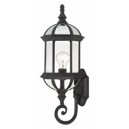 NUVO 60-4973 Boxwood 1 Light 22 in. Outdoor Wall Clear Beveled Glass Text