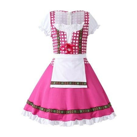 RMGVDSD Toddler Girl Tutu Dress Girls Dirndl Dresses with Apron Puff Sleeve Maid Dress Kids German Oktoberfest Festival Outfits Casual Party Tulle Sun