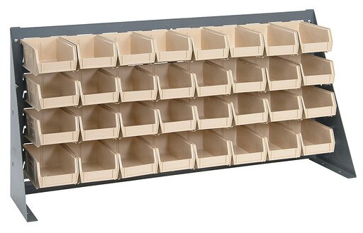 Quantum Storage Systems QBR-3619-220-32 Bench Racks & Louvered Panels with Bin Complete Unit Ivory