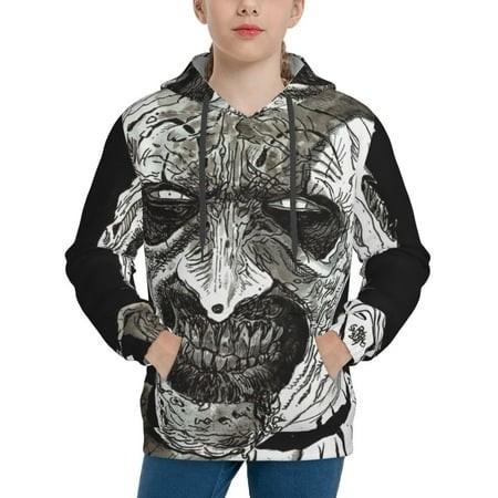 Terrifier Youth Hoodies 3D Print Pullover Hooded Sweatshirt Unisex Casual Sweater Tops Blouse Long Sleeve Kids Hoodie X-Large