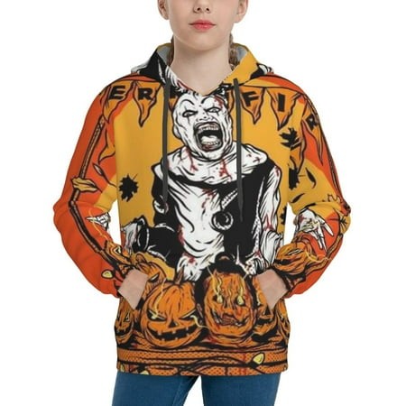 Terrifier Youth Hoodies 3D Print Pullover Hooded Sweatshirt Unisex Casual Sweater Tops Blouse Long Sleeve Kids Hoodie X-Large