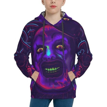 Terrifier Youth Hoodies 3D Print Pullover Hooded Sweatshirt Unisex Casual Sweater Tops Blouse Long Sleeve Kids Hoodie X-Large