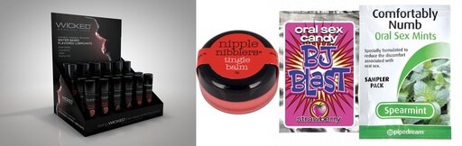 Aqua Flavored Water-Based Lubricant - 24ct Display Plus Nibbler Samples