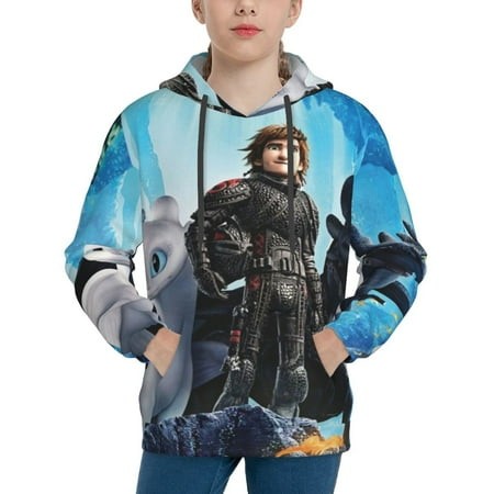 How to Train Your Dragon Youth Hoodies 3D Print Pullover Hooded Sweatshirt Unisex Casual Sweater Tops Blouse Long Sleeve Kids Hoodie X-Large