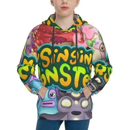 My Singing Monsters Youth Hoodies 3D Print Pullover Hooded Sweatshirt Unisex Casual Sweater Tops Blouse Long Sleeve Kids Hoodie X-Large