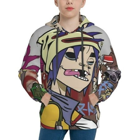 Gorillaz Youth Hoodies 3D Print Pullover Hooded Sweatshirt Unisex Casual Sweater Tops Blouse Long Sleeve Kids Hoodie X-Large
