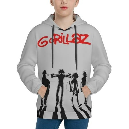 Gorillaz Youth Hoodies 3D Print Pullover Hooded Sweatshirt Unisex Casual Sweater Tops Blouse Long Sleeve Kids Hoodie X-Large