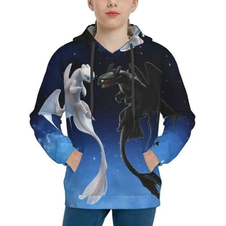How to Train Your Dragon Youth Hoodies 3D Print Pullover Hooded Sweatshirt Unisex Casual Sweater Tops Blouse Long Sleeve Kids Hoodie X-Large
