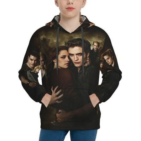 The Twilight Saga Youth Hoodies 3D Print Pullover Hooded Sweatshirt Unisex Casual Sweater Tops Blouse Long Sleeve Kids Hoodie X-Large