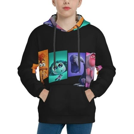 Inside Out Youth Hoodies 3D Print Pullover Hooded Sweatshirt Unisex Casual Sweater Tops Blouse Long Sleeve Kids Hoodie X-Large