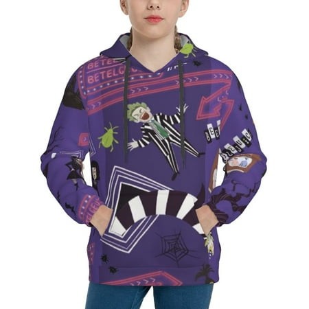 Beetlejuice Youth Hoodies 3D Print Pullover Hooded Sweatshirt Unisex Casual Sweater Tops Blouse Long Sleeve Kids Hoodie X-Large