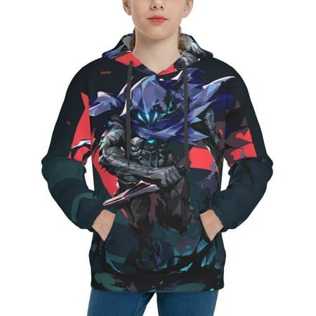 Valoranta Omen Youth Hoodies 3D Print Pullover Hooded Sweatshirt Unisex Casual Sweater Tops Blouse Long Sleeve Kids Hoodie X-Large