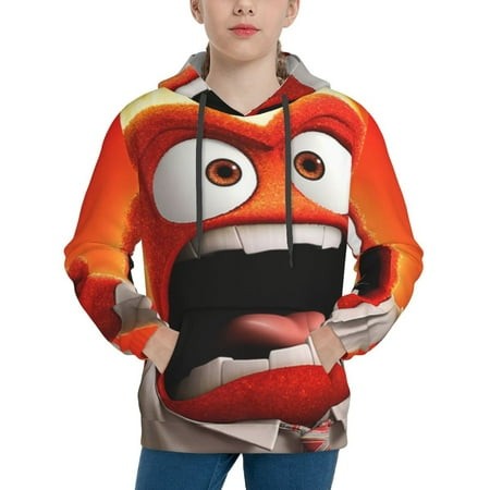 Inside Out Youth Hoodies 3D Print Pullover Hooded Sweatshirt Unisex Casual Sweater Tops Blouse Long Sleeve Kids Hoodie X-Large