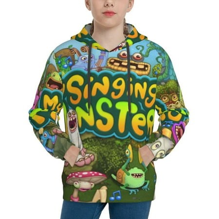My Singing Monsters Youth Hoodies 3D Print Pullover Hooded Sweatshirt Unisex Casual Sweater Tops Blouse Long Sleeve Kids Hoodie X-Large