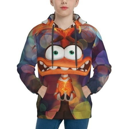 Inside Out Youth Hoodies 3D Print Pullover Hooded Sweatshirt Unisex Casual Sweater Tops Blouse Long Sleeve Kids Hoodie X-Large