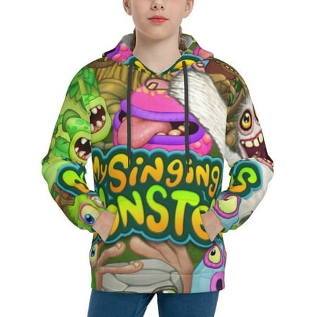 My Singing Monsters Youth Hoodies 3D Print Pullover Hooded Sweatshirt Unisex Casual Sweater Tops Blouse Long Sleeve Kids Hoodie X-Large