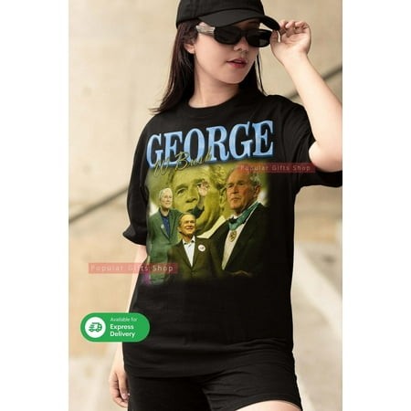 [BLACK] George W Bush Vintage Unisex Shirt  Vintage George W Bush TShirt Gift for Him and Her  Best George W Bush- Express Shipping Available