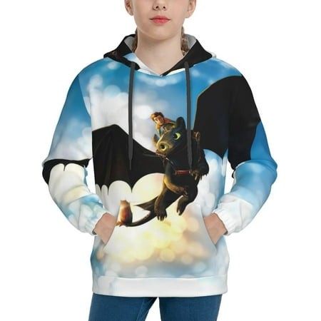 How to Train Your Dragon Youth Hoodies 3D Print Pullover Hooded Sweatshirt Unisex Casual Sweater Tops Blouse Long Sleeve Kids Hoodie X-Large