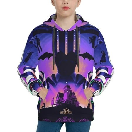 Beetlejuice Youth Hoodies 3D Print Pullover Hooded Sweatshirt Unisex Casual Sweater Tops Blouse Long Sleeve Kids Hoodie X-Large