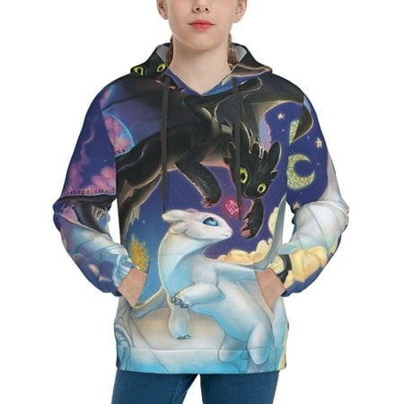 How to Train Your Dragon Youth Hoodies 3D Print Pullover Hooded Sweatshirt Unisex Casual Sweater Tops Blouse Long Sleeve Kids Hoodie X-Large