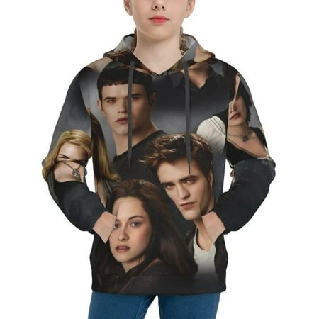 The Twilight Saga Youth Hoodies 3D Print Pullover Hooded Sweatshirt Unisex Casual Sweater Tops Blouse Long Sleeve Kids Hoodie X-Large
