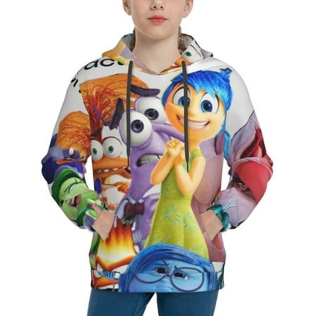 Inside Out Youth Hoodies 3D Print Pullover Hooded Sweatshirt Unisex Casual Sweater Tops Blouse Long Sleeve Kids Hoodie X-Large